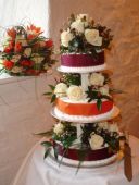 Photo of Wedding Cake - flowers by Gill Lewis