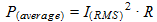 Illustration of Power (current RMS) equation