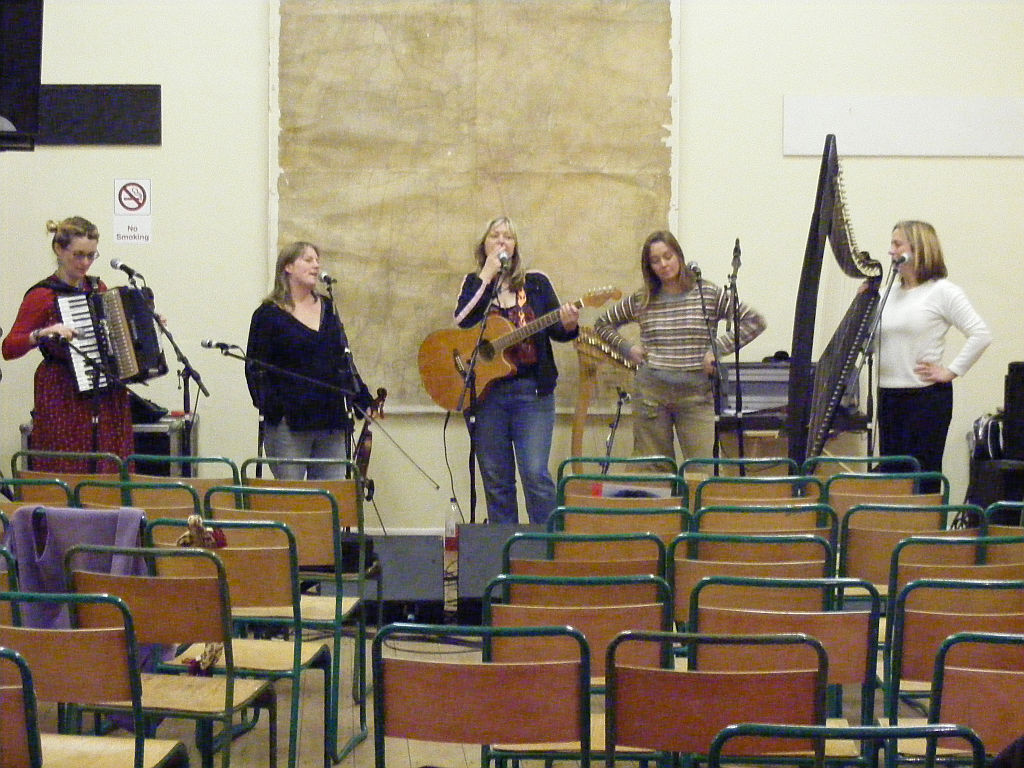 The Poozies sound-checking before their 2007 Dean Arts show at Newnham