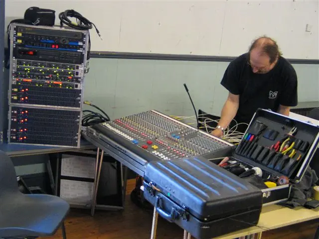 Photo of Tony setting up at the Painswick Centre